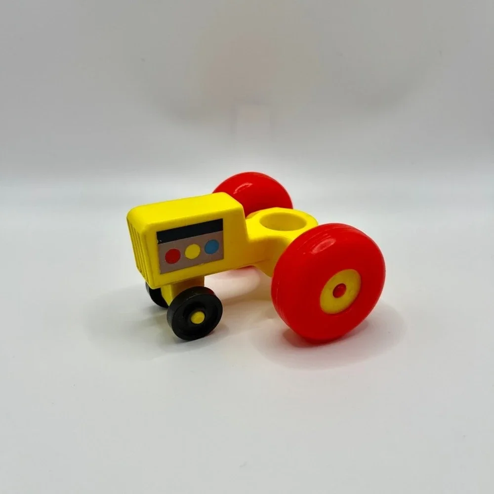 Fisher Price‎ Little People Farm 915 Yellow Tractor with Red Cart / Wagon 1968